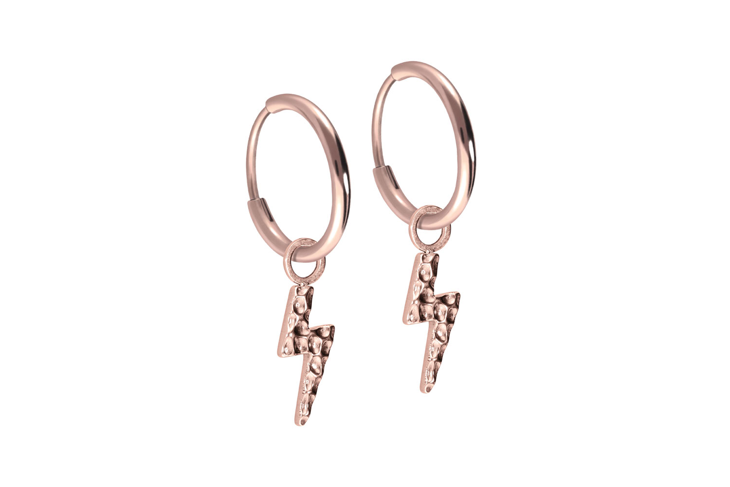 Titan Ohrclicker Creolen BLITZ + GEHÄMMERTE STRUKTUR von Piercingline